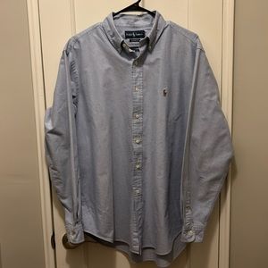 Polo Ralph Lauren classic fit oxford shirt button down blue casual L 16.5 34/35